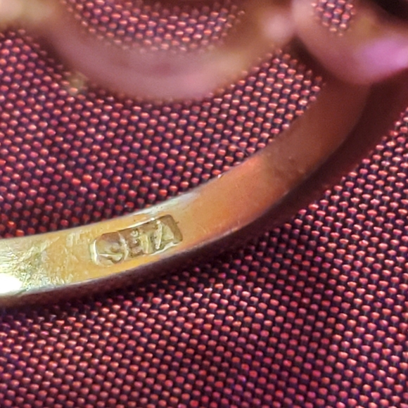 SETA Gold Tone Sterling Silver Ring w/Stones - Picture 5 of 10